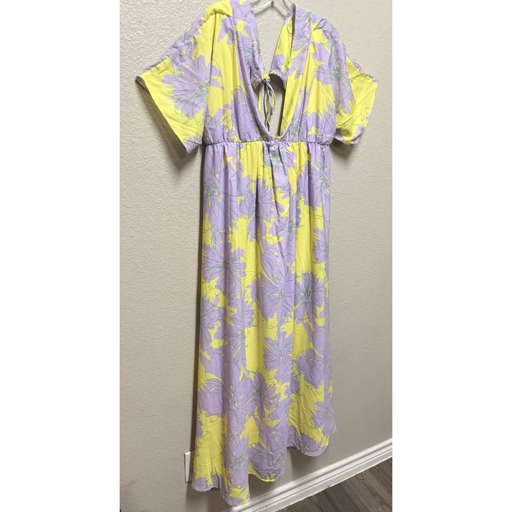 Vanilla Bay Size Large Lavander and Yellow Maxi Sleeveless Dress Pre Loved